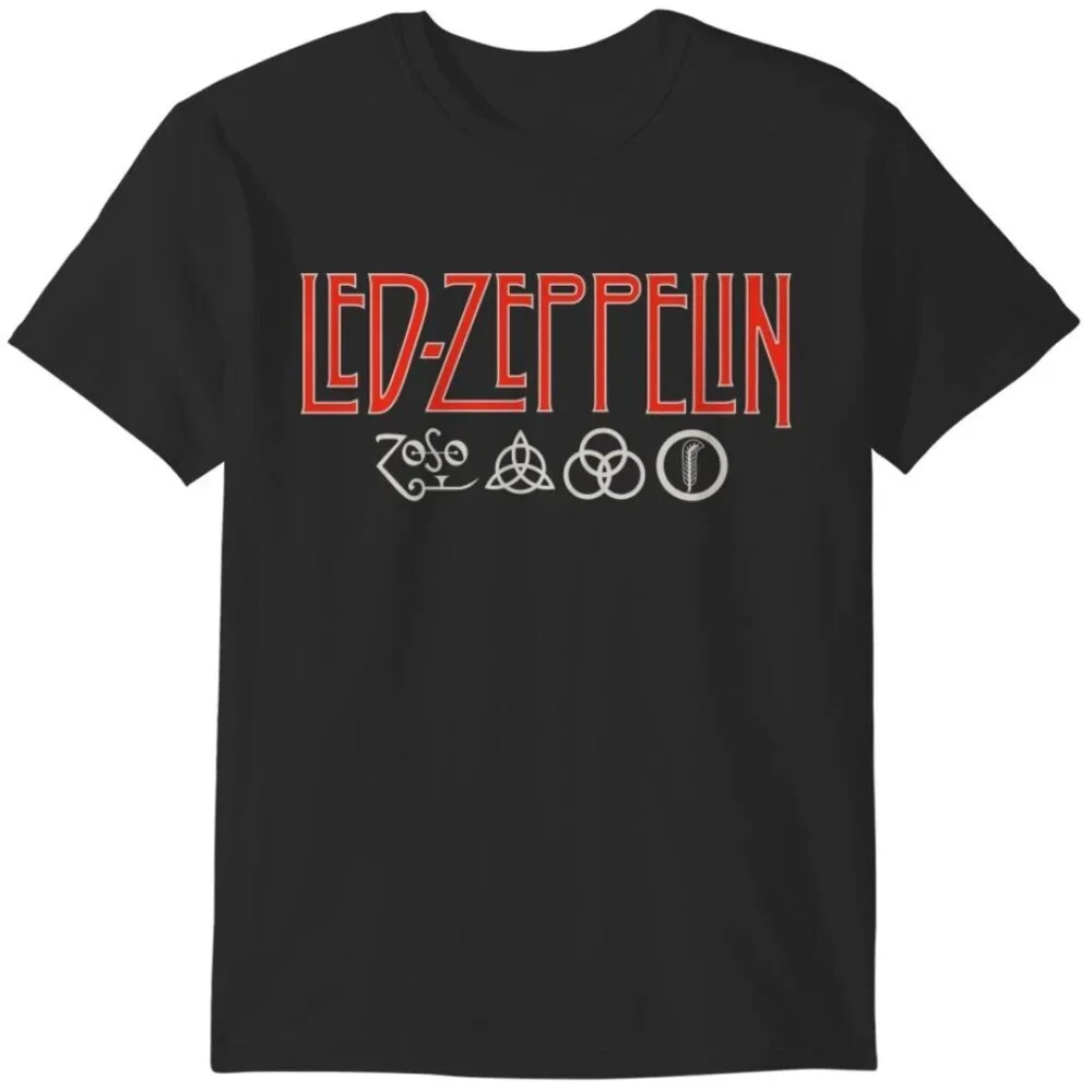 Led Zeppelin Zoso Logo Shirt Rock Band Symbol Graphic Music Fan T-Shirt 90 - Picture 1 of 5
